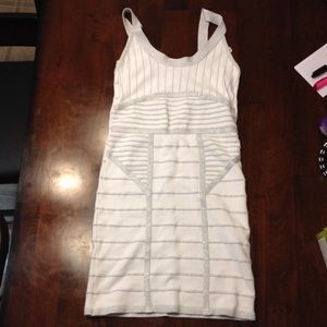Arden B white/silver bandage dress Medium