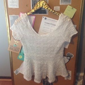 SOLD Lace peplum top