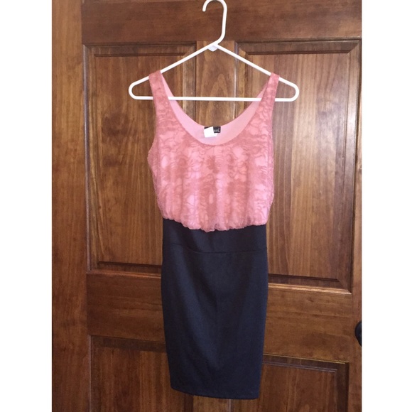 Pink & black dress