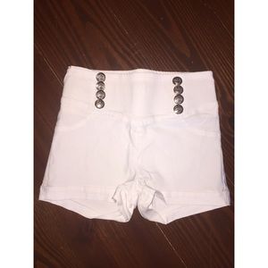 white high waisted shorts