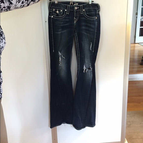 Size 26 true religion flare dark jeans - Picture 2 of 4