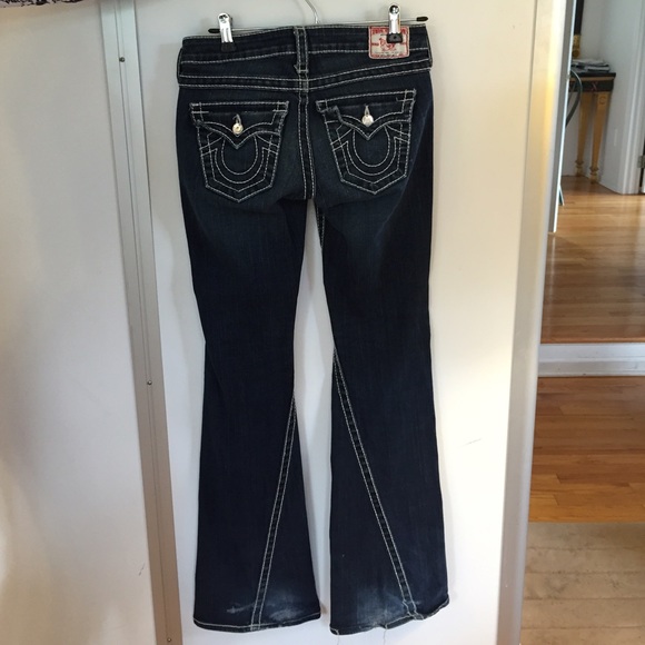 Size 26 true religion flare dark jeans - Picture 3 of 4
