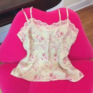 Silk flower print top