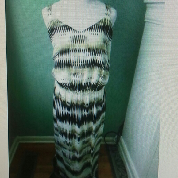 Vince Camuto Linear Echoes Midi Dress 2x - Picture 3 of 4