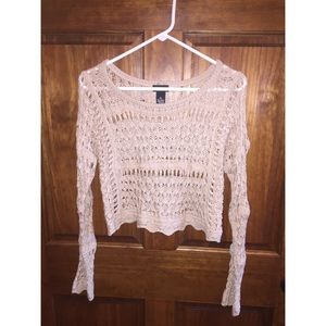 Tan long sleeve crop