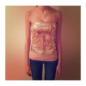 Wet Seal sequin strapless shirt