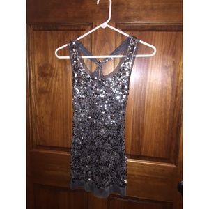 Silver sequin top