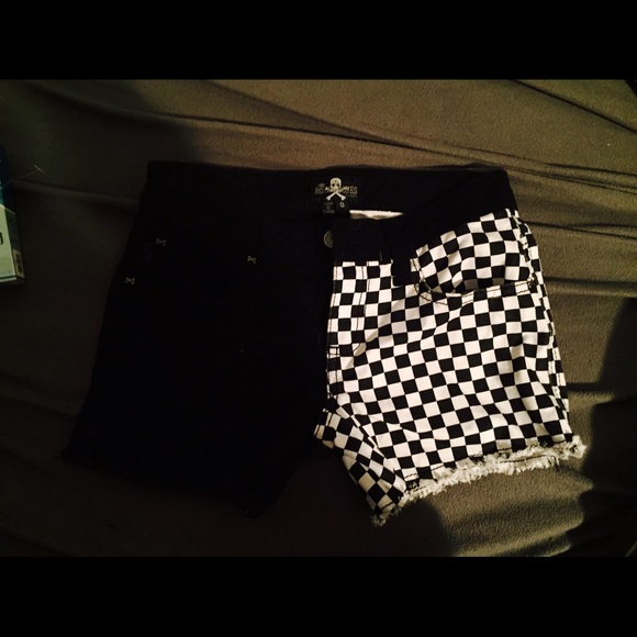 Black and white checkered shorts