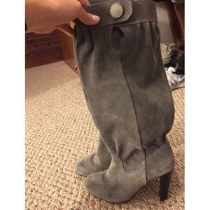 Michael Kors suede grey heeled boots