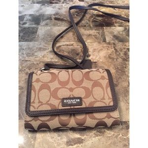 Authentic brown coach cross body bag