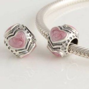 Retired Pandora Enamel Hearts Charm