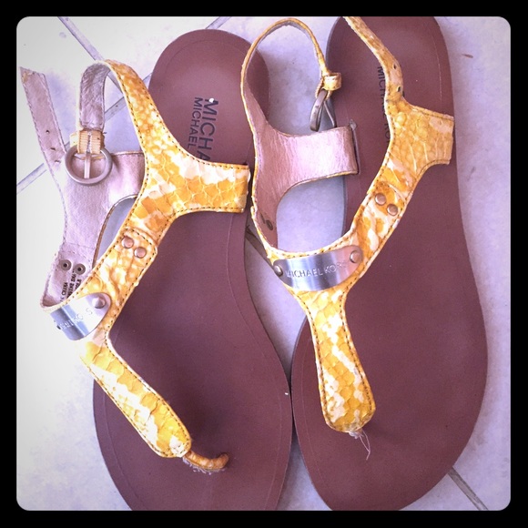 Michael Kors  leather ankle strap sandal