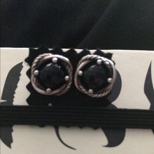 David Yurman Infinity Earrings w/ Black Onyx stone