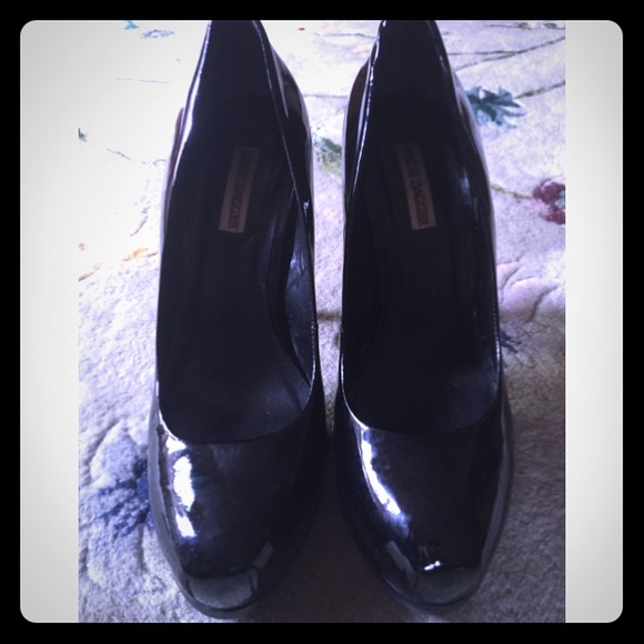 Kelsi dagger black patent leather heels