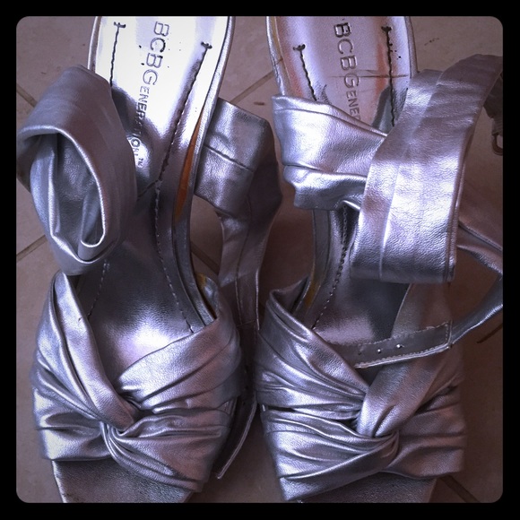 BCBGeneration silver wrap around heels - Picture 1 of 4