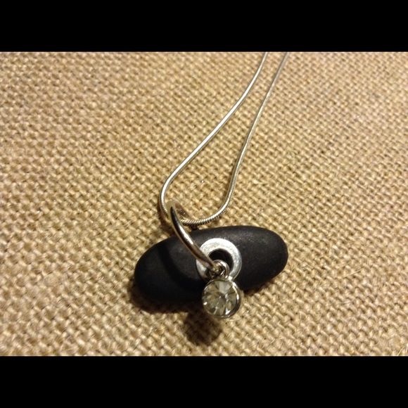 Bespoke river Rock and sterling necklace