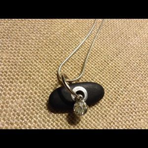 Bespoke river Rock and sterling necklace