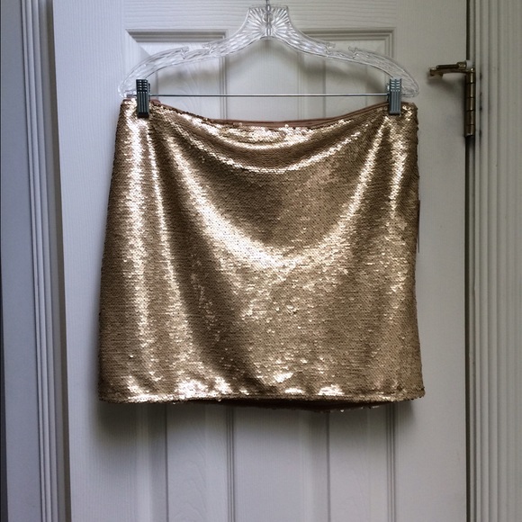 Gold sequin skirt