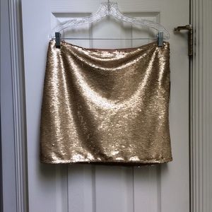 Gold sequin skirt