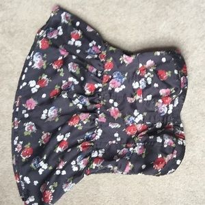 Silky floral tube top