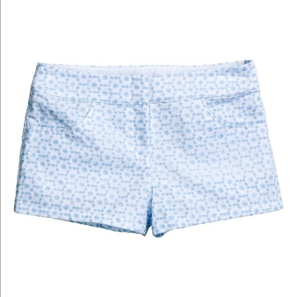 HP🎉 H&M Blue and White Floral Eyelet Shorts