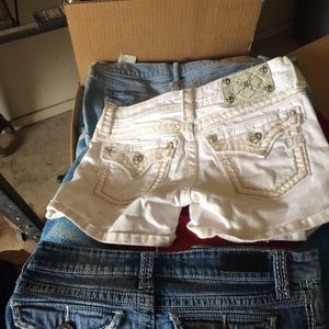 White miss me shorts size 27