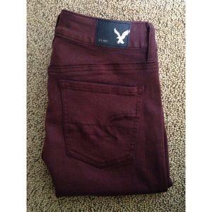 maroon jeggings