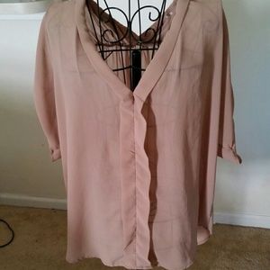 Plus size sheer blouse