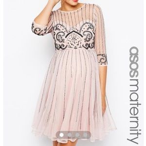 ASOS Maternity Embellished Pink Dress CUTE!