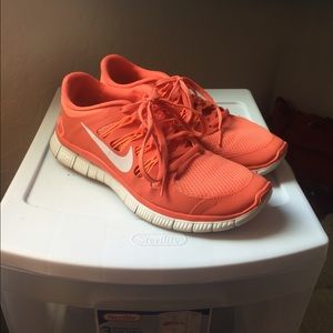 Bright orange Nike free run 5.0+ size 9