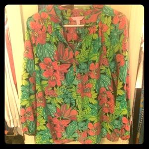 Lilly Pulitzer 100% silk long sleeve blouse