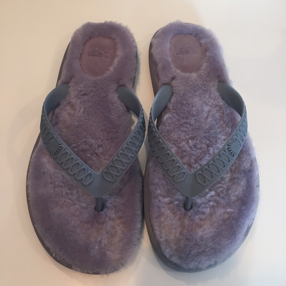 ugg flip flops with fur