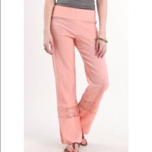 Peach colored beach pants