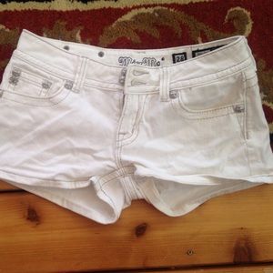 white Miss Me jean shorts