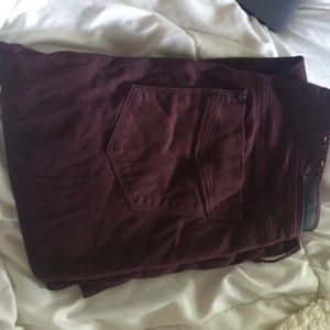 Burgundy Low Waist Skinny Jeans