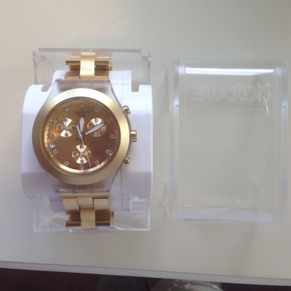 Gold swatch watch (battery needs to be replaced)
