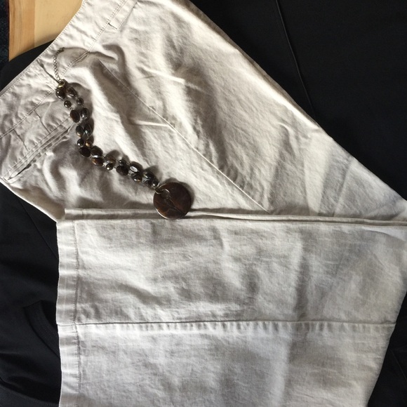 Beige wide leg beach loungers