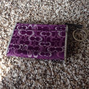 Purple Coach coin purse