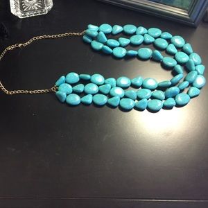 Multi layer turquoise statement necklace