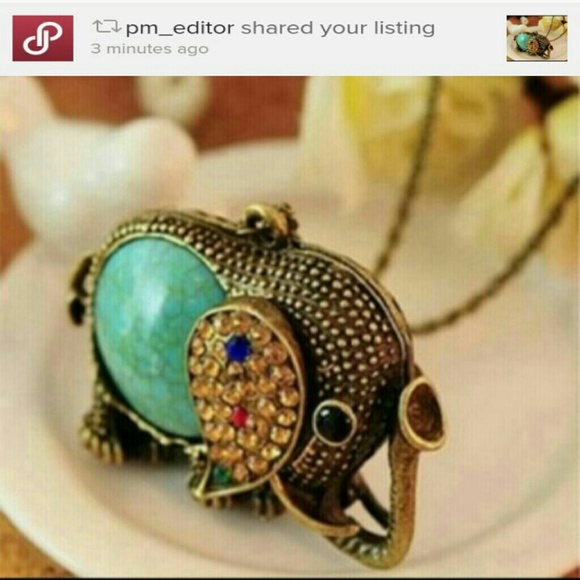 Jewelry - Rhinestone Elephant Necklace READ DESCRIPTION