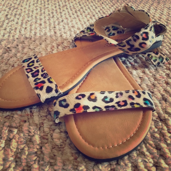 Colorful Cheetah Print Sandals - Picture 1 of 3