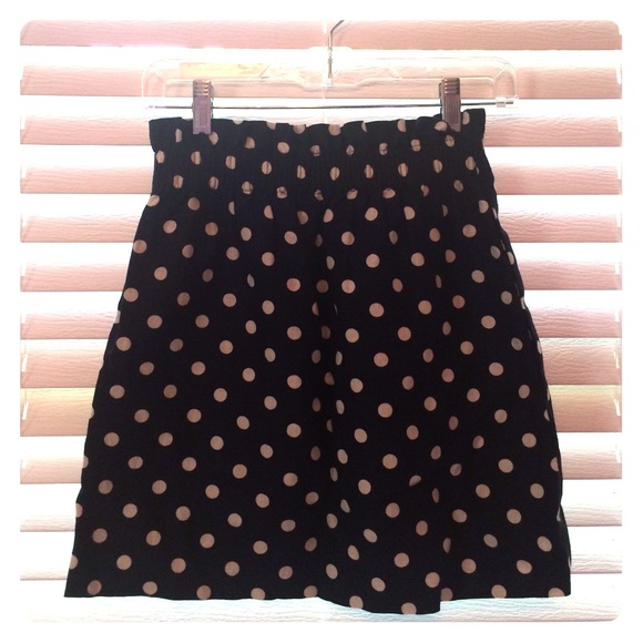 Jcrew navy and white polka dot skirt