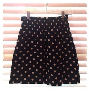 Jcrew navy and white polka dot skirt