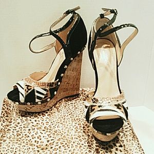 Animal print Rhinestone wedges