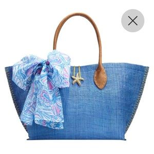 NWT Lilly Pulitzer for Target My Fans Raffia Tote