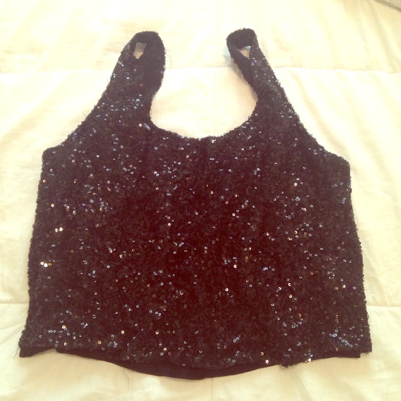 Forever 21 Black Sparkly/Sequined Tank Top