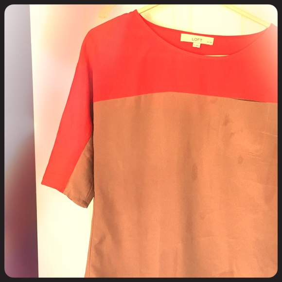 Coral/beige blouse