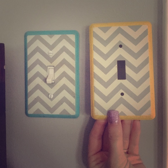 Chevron light switch plates