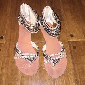 ZIGI girl cheetah print sequined sandals