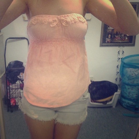 Coral baby doll top
